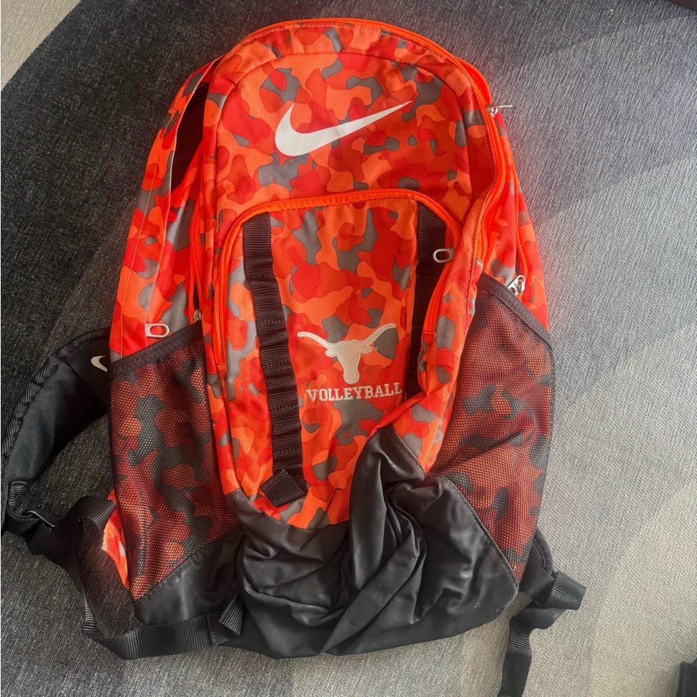 Nike Camouflage Orange and Black Camo Texas Volleyball Backpack